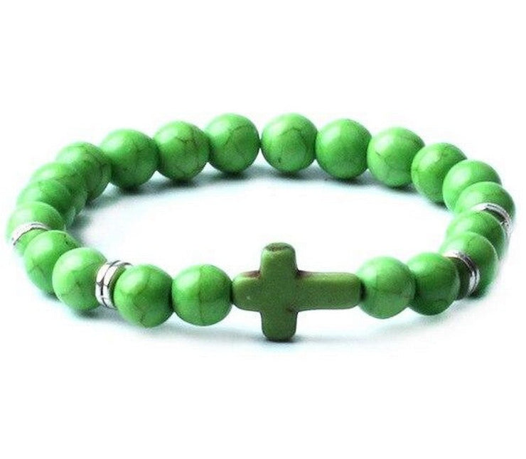Braccialetto religioso elastico verde