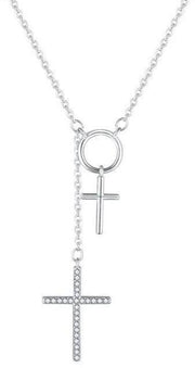 Collana croce cristiana d'argento
