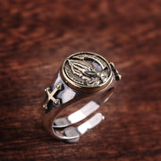 925 anello religioso d'argento