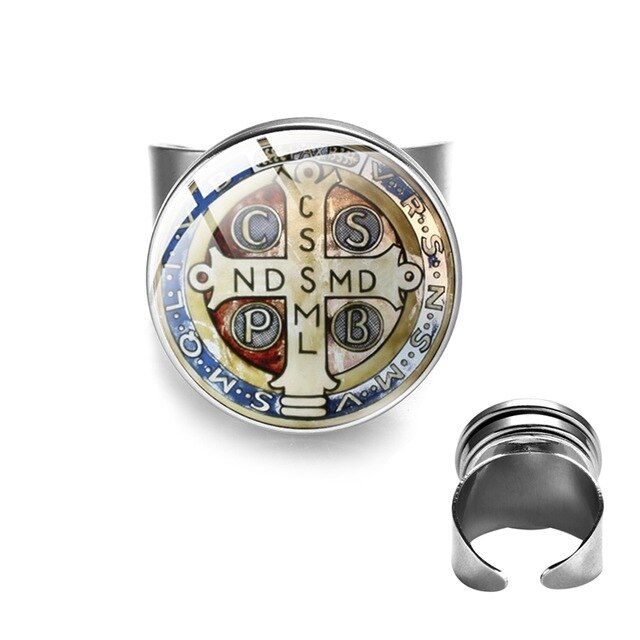 Medaglia ad anello religioso St Benoît